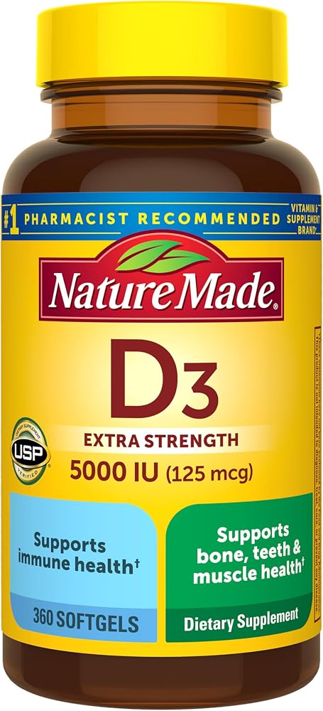 Vitamin D3 2000 IU (50 mcg) Softgels for Immune Support - Personal Care