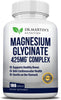 Premium Magnesium Glycinate 425mg - 180 Vegan Capsules - Helps with Stress Relief, Sleep, Muscle Cramps & Healthy Heart |