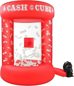 Silipull 5 FT Inflatable Cash Cube Booth Inflatable Money Machine Booth Money Blower Machine Cash Grab for Adults Game Activity Events (No Blower Included)(Red)