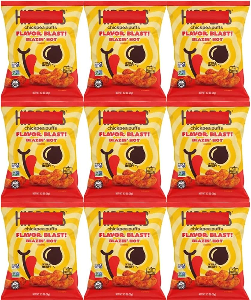 Chickpea Puffs Blazin' Hot, 1.3 oz Bags, 9 Pack