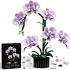 Purple Orchid Building Blocks Set,619PCS Botanical plant Phalaenopsis Kit