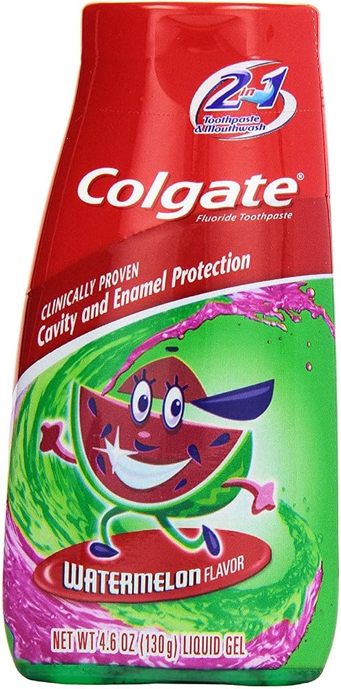 Colg 2n1 Watermelon Paste Size 4.6 O Colgate Kids Watermelon 2-in-1 Toothpaste & Mouthwash