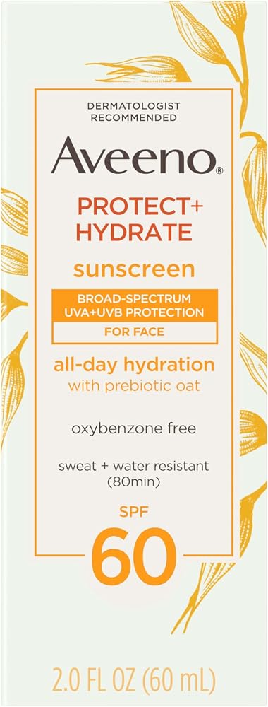 Aveeno Protect + Hydrate SPF 60 Face Sunscreen, Prebiotic Oat, 2 fl oz - Personal Care