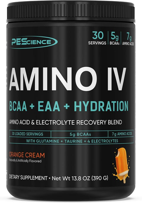 PEScience Amino IV BCAA & EAA Powder, Orange Dreamsicle, 30 Servings