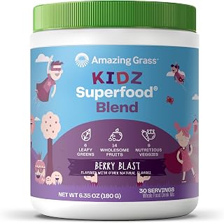 Amazing Grass Kidz Superfood Organic Greens, Berry Blast, 30 Servings