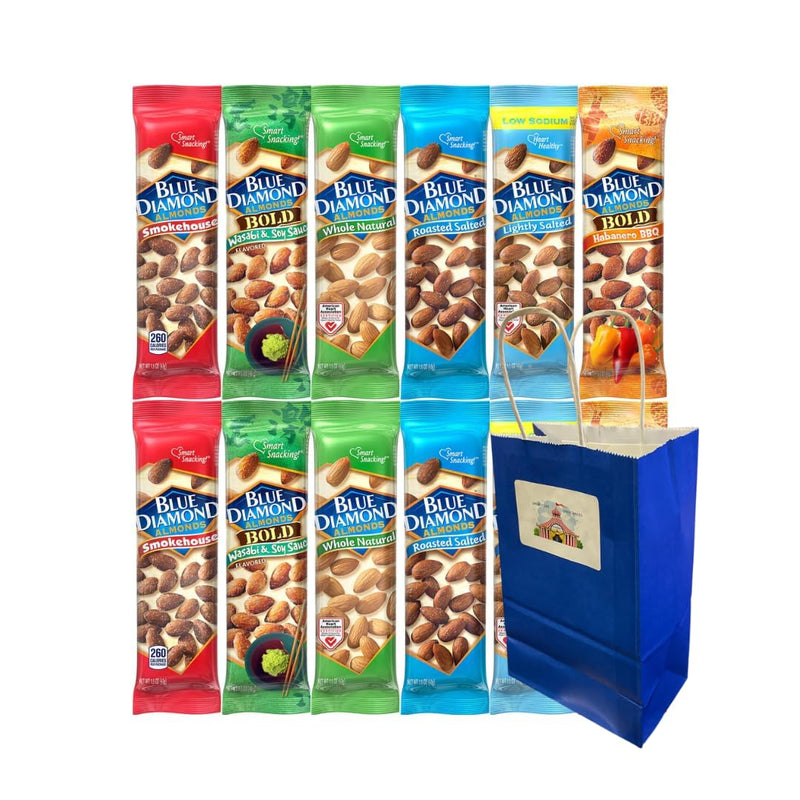 Diamond Almonds Variety Pack, Assorted Flavors (12 x 1.5 oz Bags)
