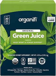 Organifi: GO Packs - Green Juice - Organic Superfood Supplement Powder - 30 Count - Organic Vegan Greens - Hydrates and Revitalizes - Support Immunity, Relaxation and Sleep