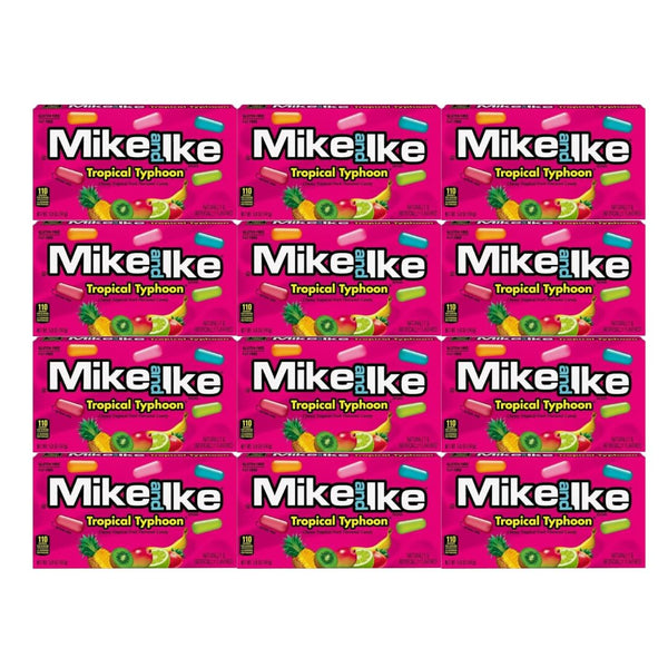 Generic Chewy Candy Mike & Ike Tropical Typhoon, Theater Box, 4.25 Oz, 12 Pack, Fruity And Flavorful Snacks For Movies, Parties, And Anytime Cravings