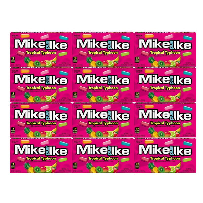 Generic Chewy Candy Mike & Ike Tropical Typhoon, Theater Box, 4.25 Oz, 12 Pack, Fruity And Flavorful Snacks For Movies, Parties, And Anytime Cravings