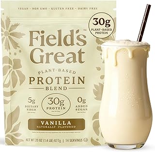 All-in-One Plant-Based Vanilla Protein Shake Powder - Healthy Aging, 30g Protein, 5g Fiber + Probiotics, Gut-Friendly, Blood Sugar & Muscle Support, Vegan Meal Replacement, GLP1, 23oz