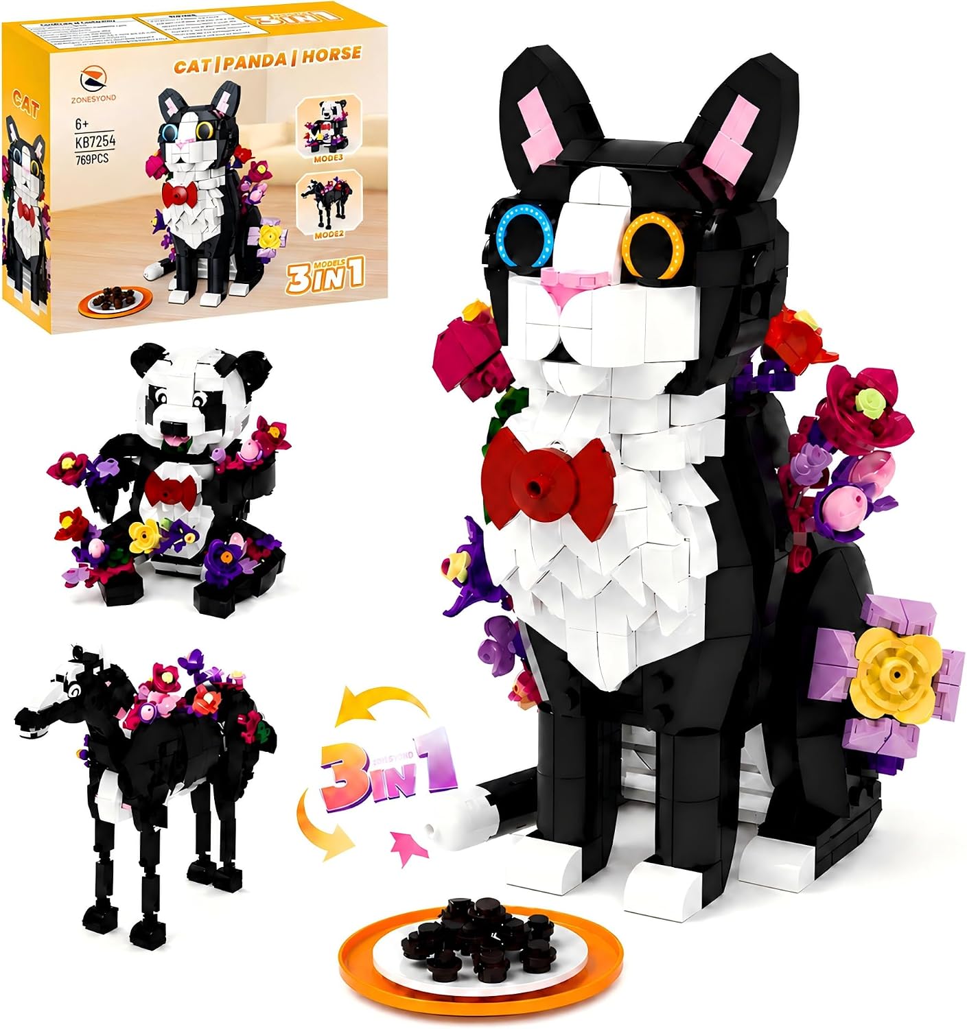 Creator 3 in 1 Tuxedo Cat Building Set for Girls Ages 8+
