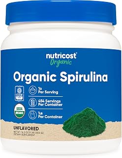 Nutricost Organic Spirulina Powder (1LB) 454 Grams, Pure, Vegan