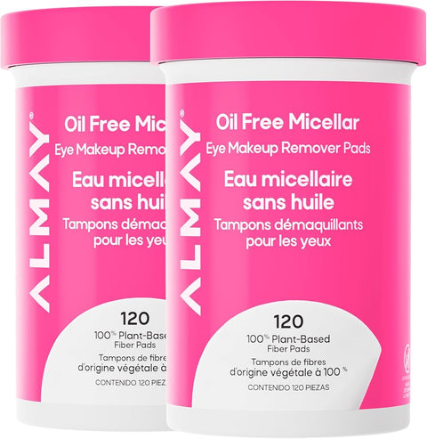 Almay Oil-Free Micellar Eye Makeup Remover Pads, 2 Pack