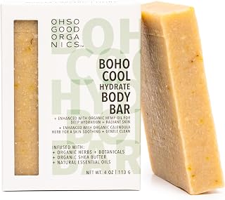 Natural Organic for Face and Body, Exfoliating & Moisturizing Soap Bar with Shea Butter, Coconut Oil and Essential Oils, 4oz Per Bar (Boho) - Personal Care