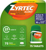 Zyrtec 24-Hour Allergy Relief Tablets, 10 mg Cetirizine HCl, 75 Ct - Image 1