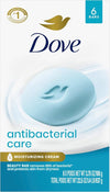 Dove Antibacterial Care Beauty Bar Soap , Cleanser, I 6 Count 3.75 oz