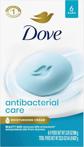 Dove Antibacterial Care Beauty Bar Soap , Cleanser, I 6 Count 3.75 oz