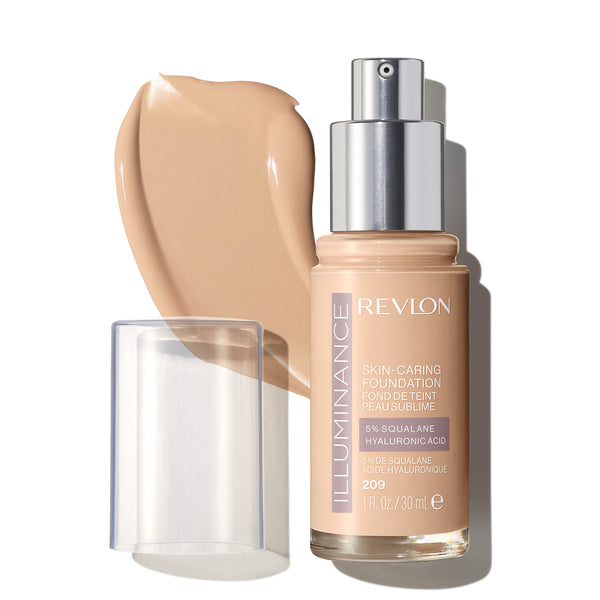 Revlon Illuminance Skin-Caring Liquid Foundation, Hyaluronic Acid, Hydrating and Nourishing Formula with Medium Coverage, 209 Buff Beige (Pack of 1)