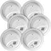 Smoke Alarm Interconnected Hardwired with 10-Year Battery SMI105-AC 6-Pack