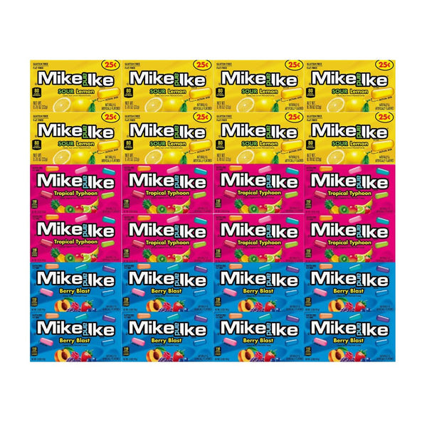 Generic Candy Assortment - Mike and Ike, 8 Sour Lemon, 8 Tropical Typhoon, 8 Berry Blast - Perfect for Parties, Snacking, and Sharing, 0.78 oz, 24 Pack