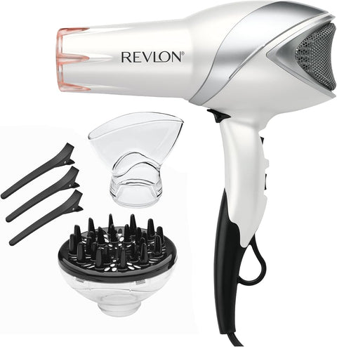 REVLON Infrared Ionic Hair Dryer with Diffuser & Concentrator, White