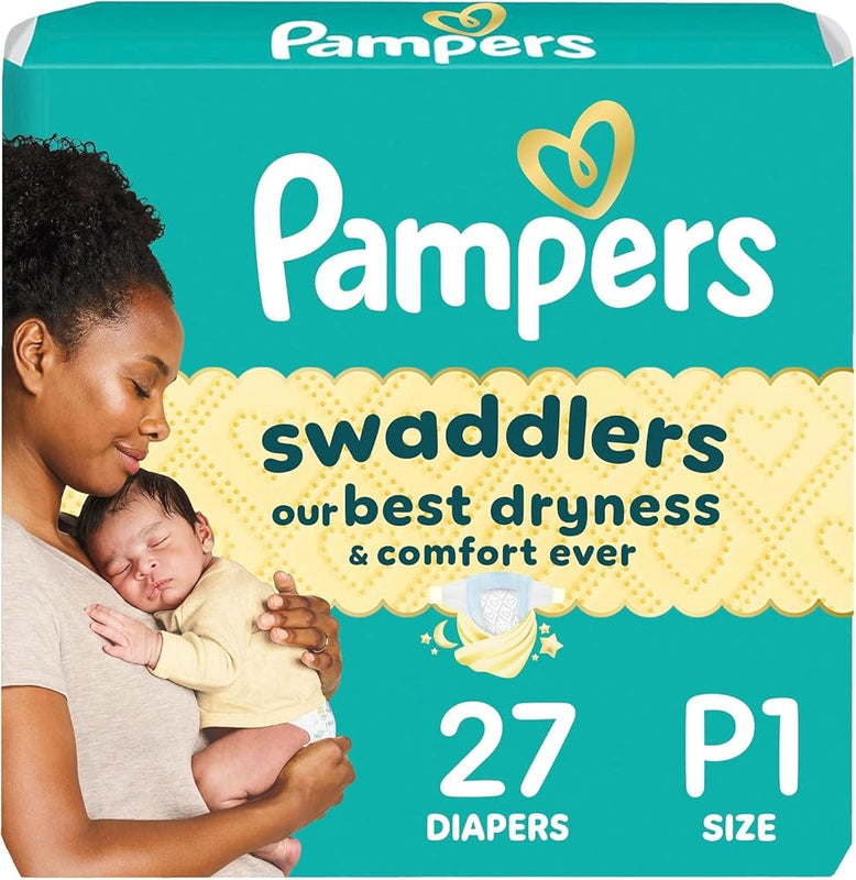 Pampers Swaddlers Newborn Diapers, Size Preemie (6 lbs), , Fragrance Free, Hypoallergenic, Absorbent, Pediatrician Recommended, Skin Safe - Perfume - Beauty