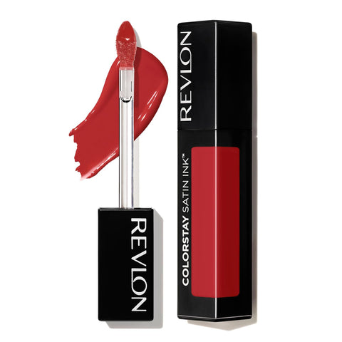 Revlon ColorStay Satin Ink Liquid Lipstick, Longwear Rich Lip Colors, Formulated - 018 Fired Up (0.17 Fl Oz)