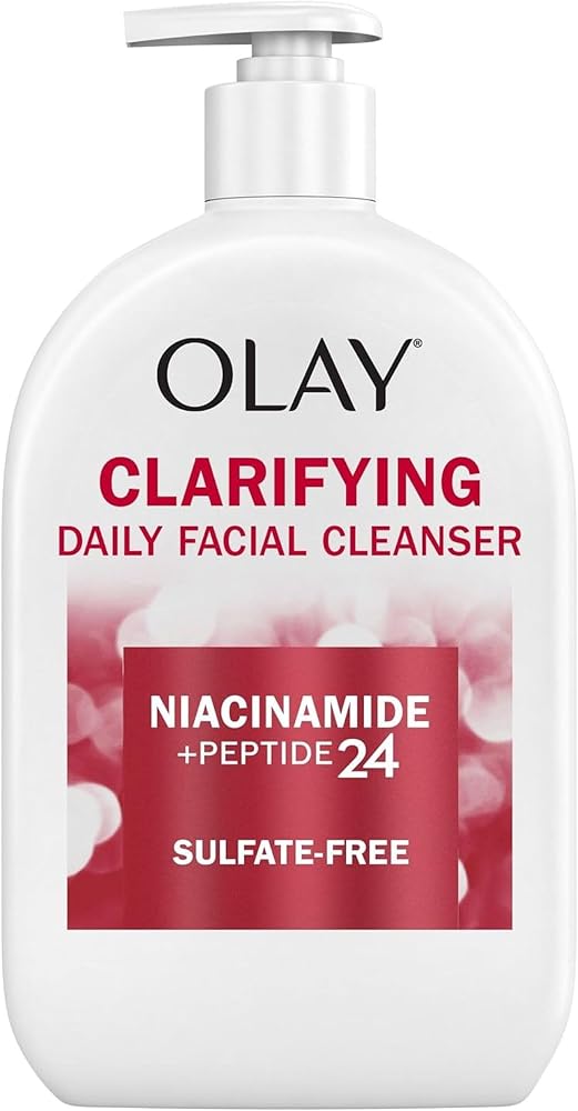 Olay Face Wash, Daily Facial Cleanser with Niacinamide, Peptides & Glycerin - Clarifying, Refreshes Skin Surface, Refines Appearance of Pores - Sulfate-Free, Paraben-Free, Oil-Free, 16 Oz