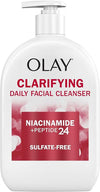 Olay Face Wash, Daily Facial Cleanser with Niacinamide, Peptides & Glycerin - Clarifying, Refreshes Skin Surface, Refines Appearance of Pores - Sulfate-Free, Paraben-Free, Oil-Free, 16 Oz