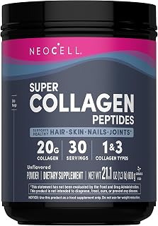 NeoCell Super Collagen Peptides Powder | 30 Servings | Unflavored | Types I & III | Grass Fed Bovine Supplement | Hair, Skin, & Nails | for Women and Men