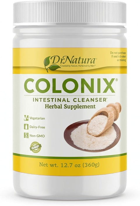 DrNatura Colonix Intestinal Cleanser, All-Natural Daily Fiber, Colon Detox and Cleanse, Supports Healthy Colon, Intestines, Gut, 30 Day Serving, 12.7 Oz.