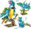 3-in-1 Flower Animal Parrot Cat Butterfly Building Block Set