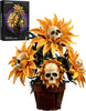 Gothic Skull Sunflower Potted Halloween Building Set for Adults