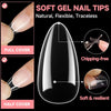 UNA GELLA Short Almond Nail Tips, 504PCS Long Lasting Short Almond Soft Gel Full Cover Nai - Image 3