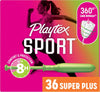 Playtex Sport Tampons Super Plus, with 360 Leak Defense, Fragrance Free, 36ct - Personal C - Image 2