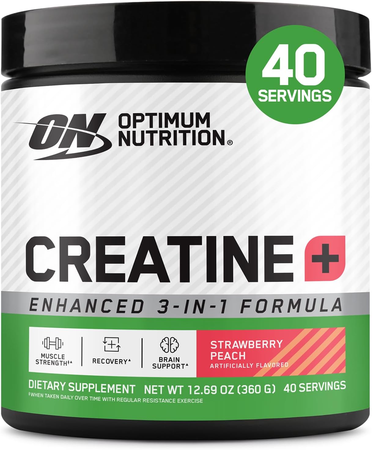 Optimum Nutrition Creatine Plus Powder, Strawberry Peach, 0.79 LB