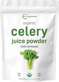 Organic Celery Juice Powder, 20 Ounce (1.25 Pound), 70 Serving, Celery Detox and Cold Pressed, Rich in Immune Vitamin C and Minerals, Vegan