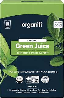 Organifi: GO Packs - Green Juice - Organic Superfood Supplement Powder - 15 Travel Packs - Organic Vegan Greens - Hydrates and Revitalizes