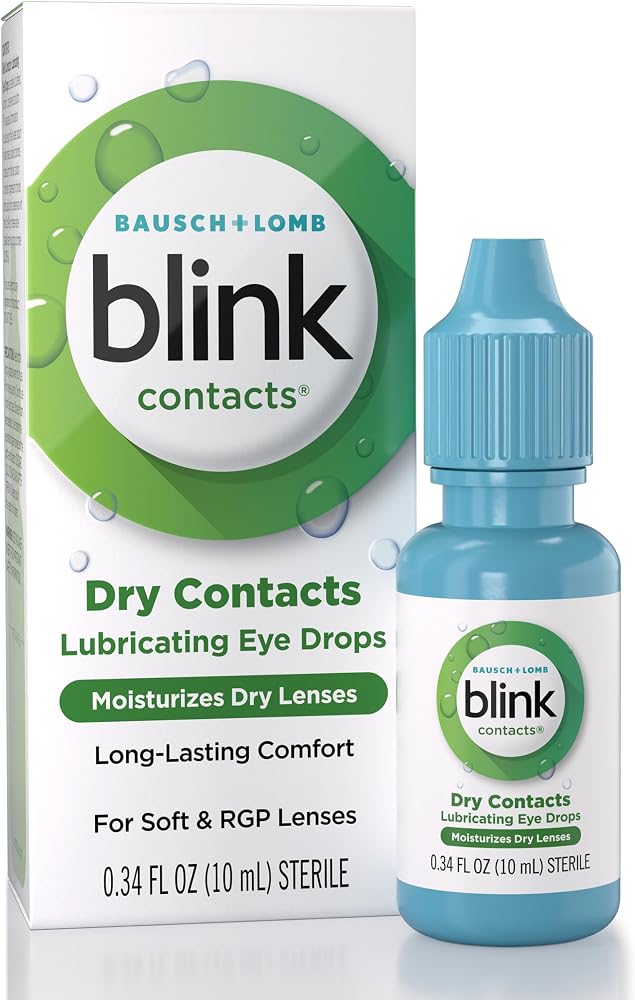 Blink Contacts Lubricating Eye Drops Hyaluronate for Contacts, 0.34 Fl Oz - Personal Care