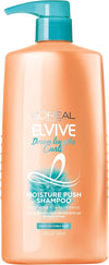 L'Oreal Paris Elvive Dream Lengths Curls Moisture Push Shampoo, Paraben-Free with Hyaluronic Acid and Castor Oil. Best for wavy hair to curly hair, 28 fl oz