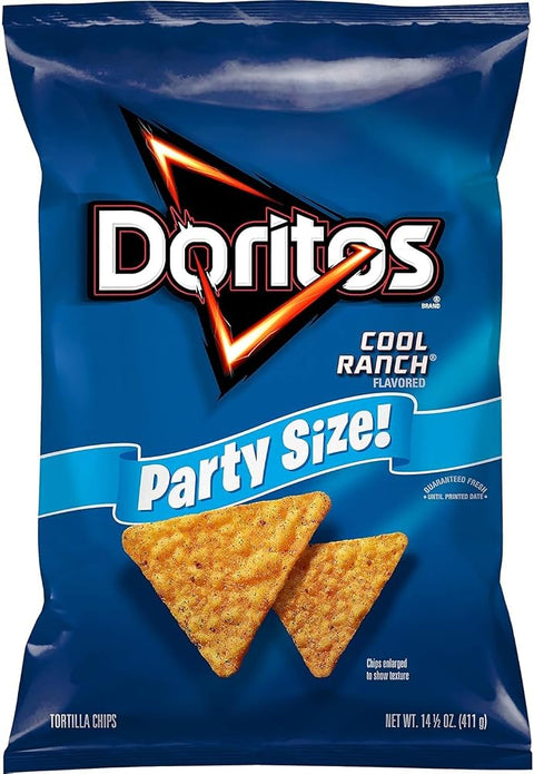 Doritos Tortilla Chips Cool Ranch Flavored Snack, Party Size, 14.5oz Bag