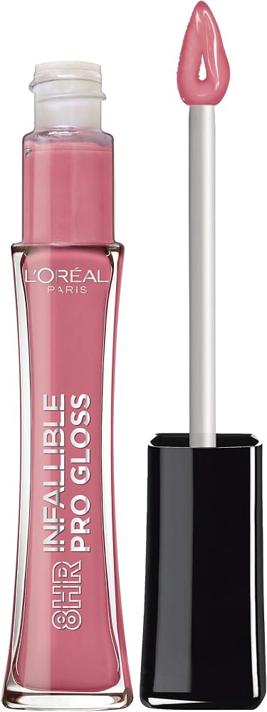 L’Oreal Paris Makeup Infallible 8 Hour Hydrating Lip Gloss, Nightfall Rose, 0.21 Fl Oz