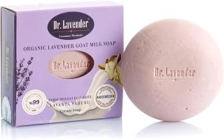Dr.Lavender Goat Milk Soap Bar with Pure Lavender Oil – Farm Fresh Raw Milk & Vegetable Oils – Moisturizing Face & Body Wash for Sensitive and Dry Skin – Natural & Handmade Daily Cleanser