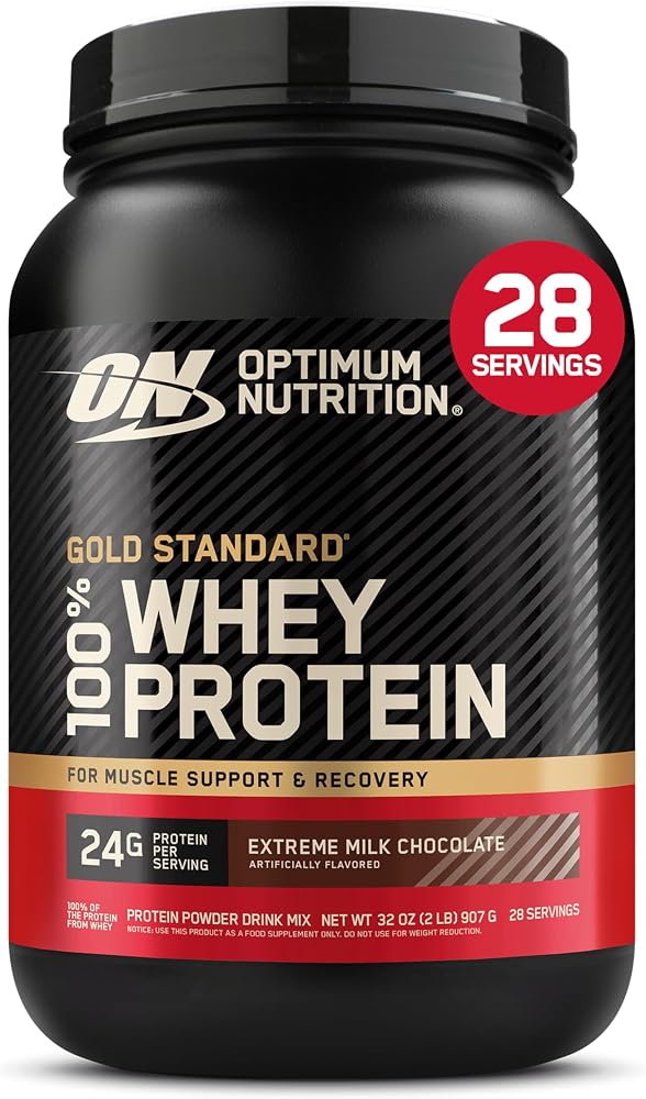 Optimum Nutrition Gold Standard Whey Protein, Extreme Milk Chocolate, 2 LB