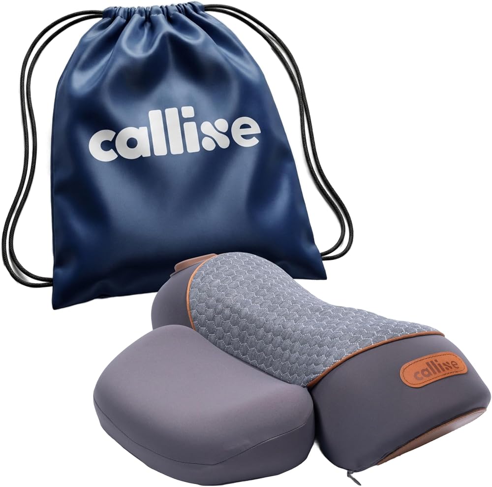 CALLIXE Original TheraPillow – 3-in-1 Neck Massager Pillow with Heat & Gentle Traction | Relaxing Neck & Shoulder Support with Vibration Massage, Wireless Design & USB-C Charging
