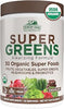 Country Farms Organic Super Greens Powder, Chocolate Flavor, Daily Greens with Fiber, Mushrooms & Probiotics for Gut Health and Energy