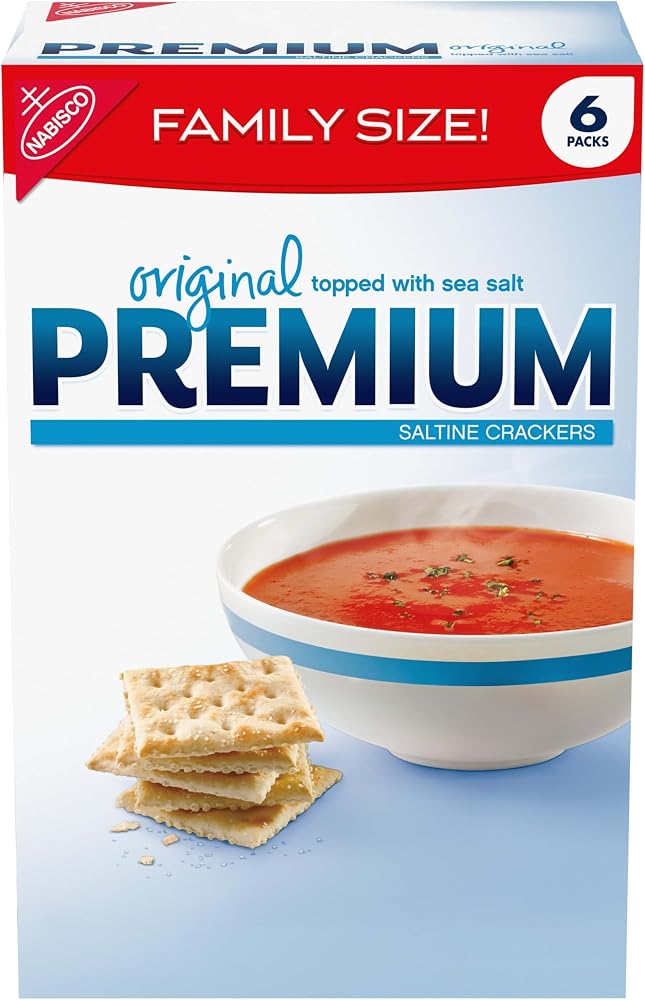 Premium Original Saltine Crackers, Lunch Snacks, Family Size, 24 oz - Personal Care