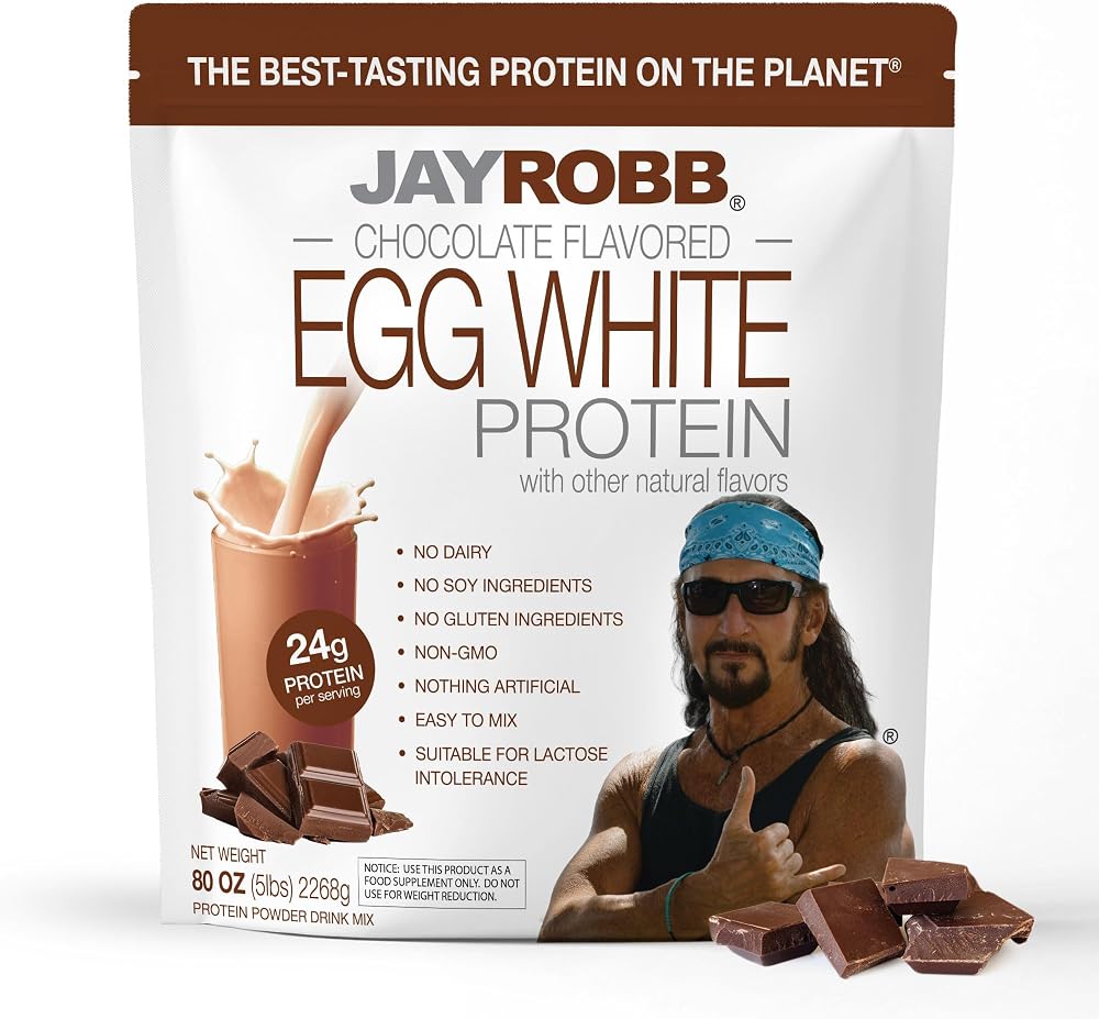 JAYROBB Chocolate Egg White Protein 80 oz, 5 Pound Bag