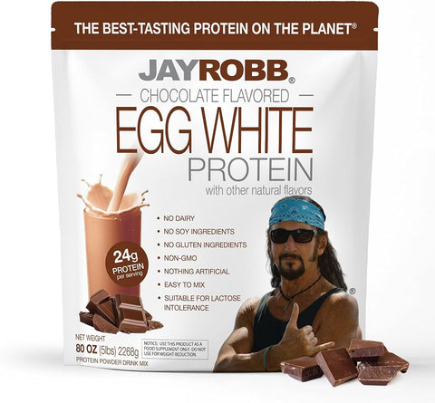JAYROBB Chocolate Egg White Protein 80 oz, 5 Pound Bag
