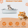 Stainless Steel Cat Litter Box with High Sides - Never Absorbs Odor, Stains or Rusts - Non - Image 2
